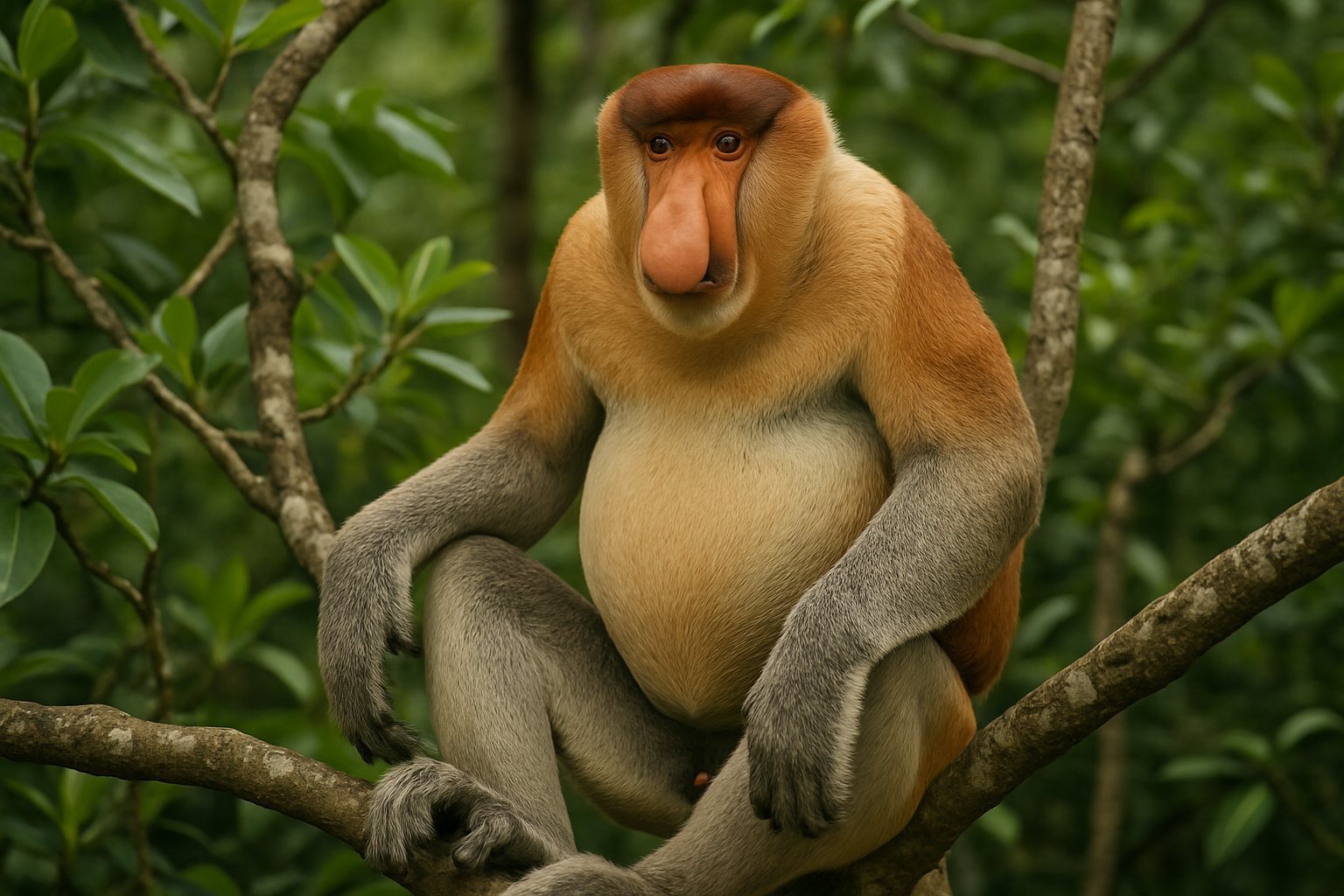 Nasenaffe (Nasalis larvatus)